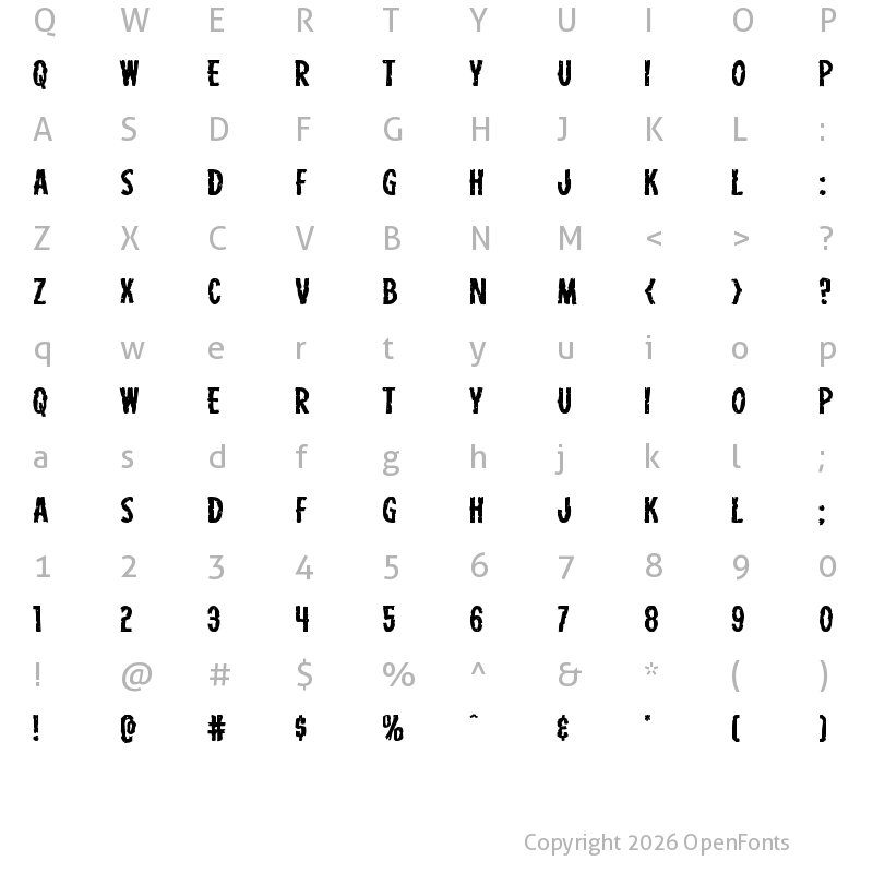 Character Map of Carnival Corpse Expanded Expanded