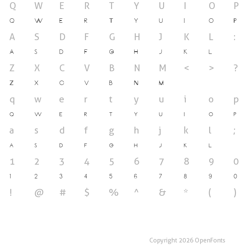 Character Map of Carrinady Bold Carrinady Bold