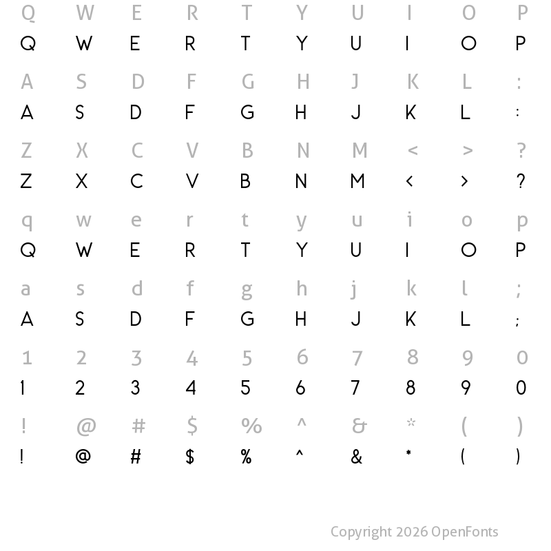 Character Map of CarrolWild Clean
