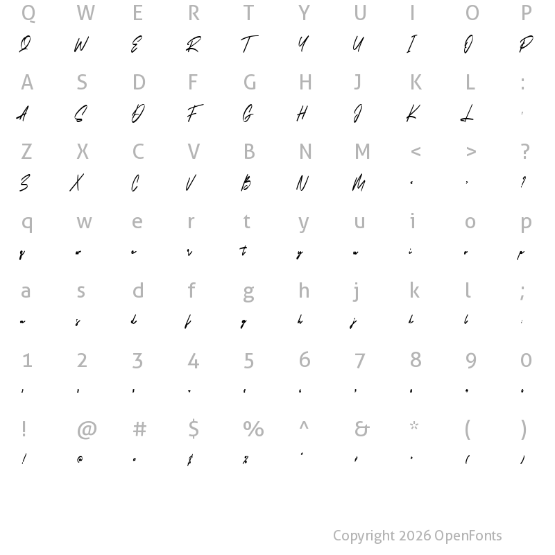 Character Map of Carthart Regular