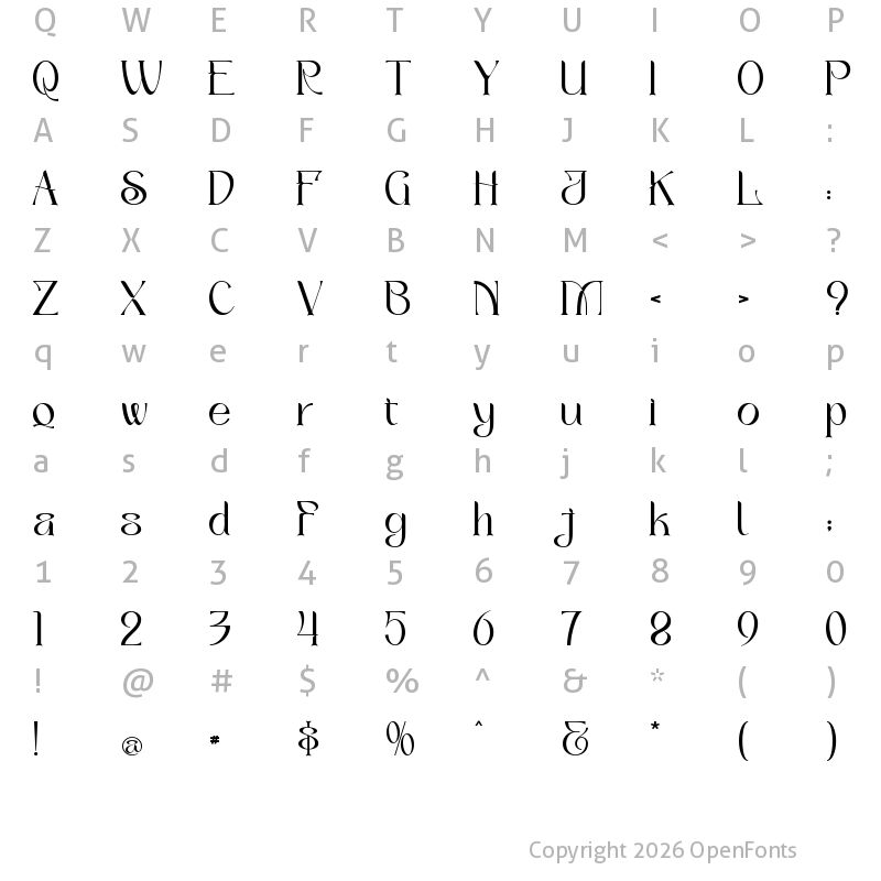 Character Map of Cartia - Personal use Regular