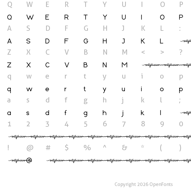 Character Map of Cartica Regular