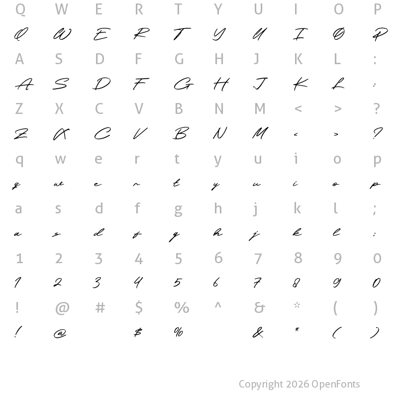 Character Map of Cashrole Regular