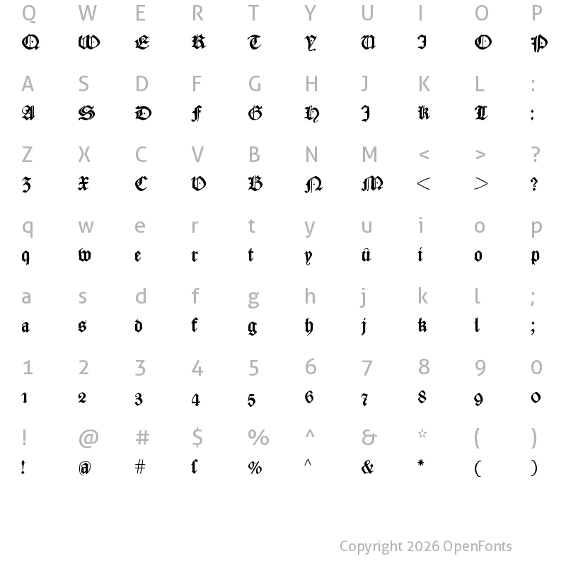 Character Map of CaslonishFraxx Regular
