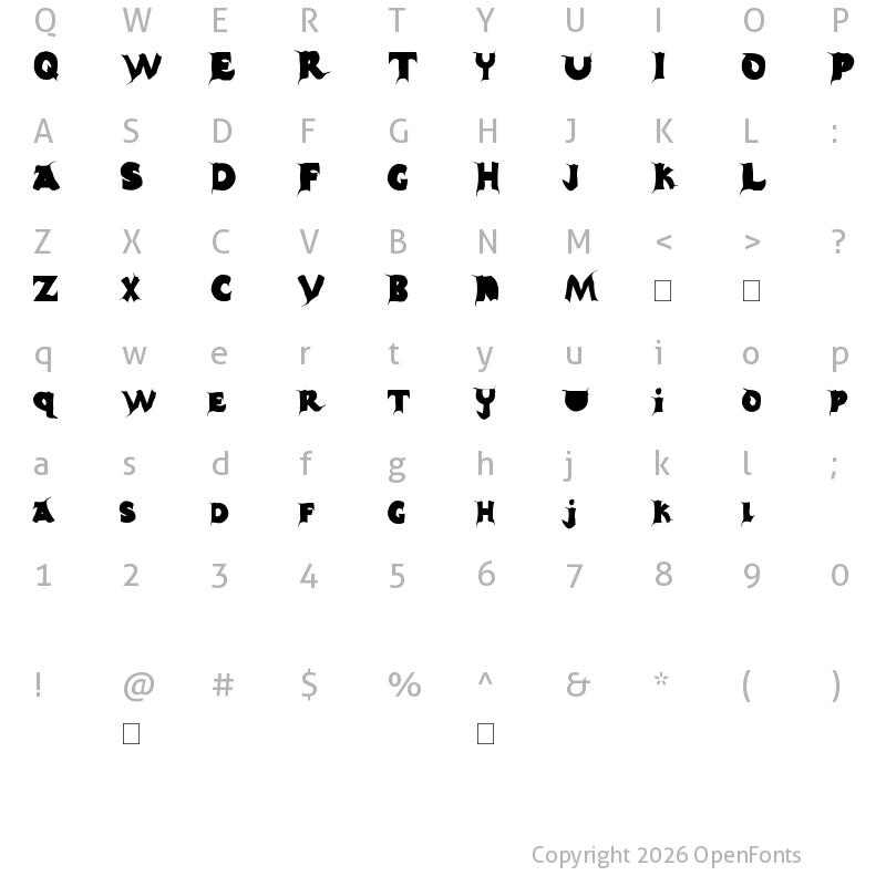 Character Map of Casper Regular