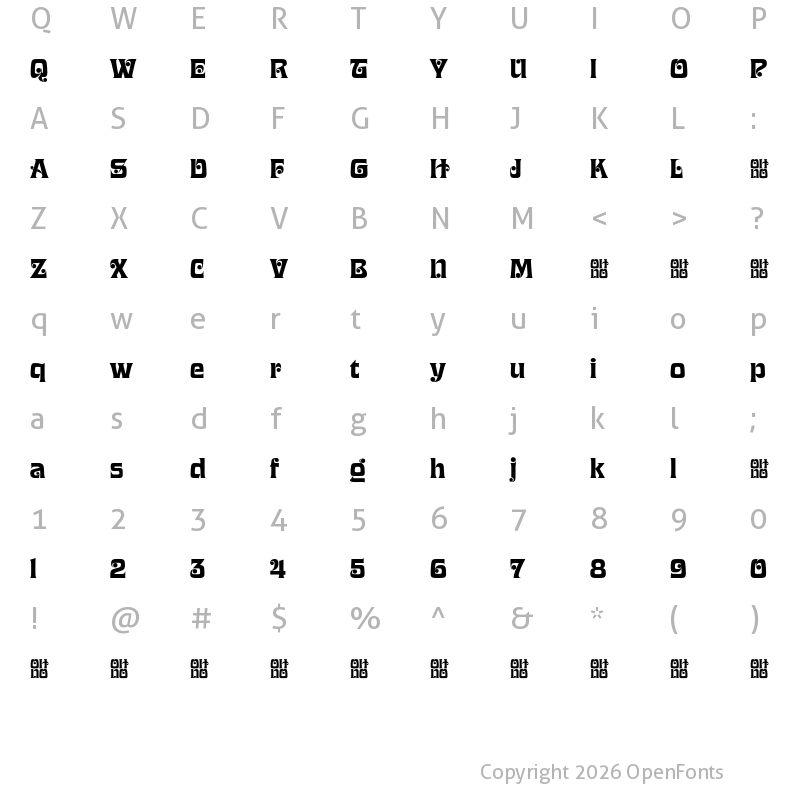 Character Map of Casserole Demo Classic