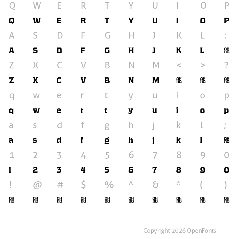 Character Map of Casserole Demo Flare