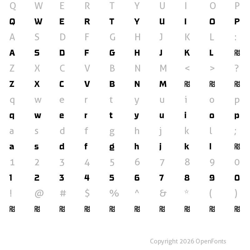 Character Map of Casserole Demo Sans