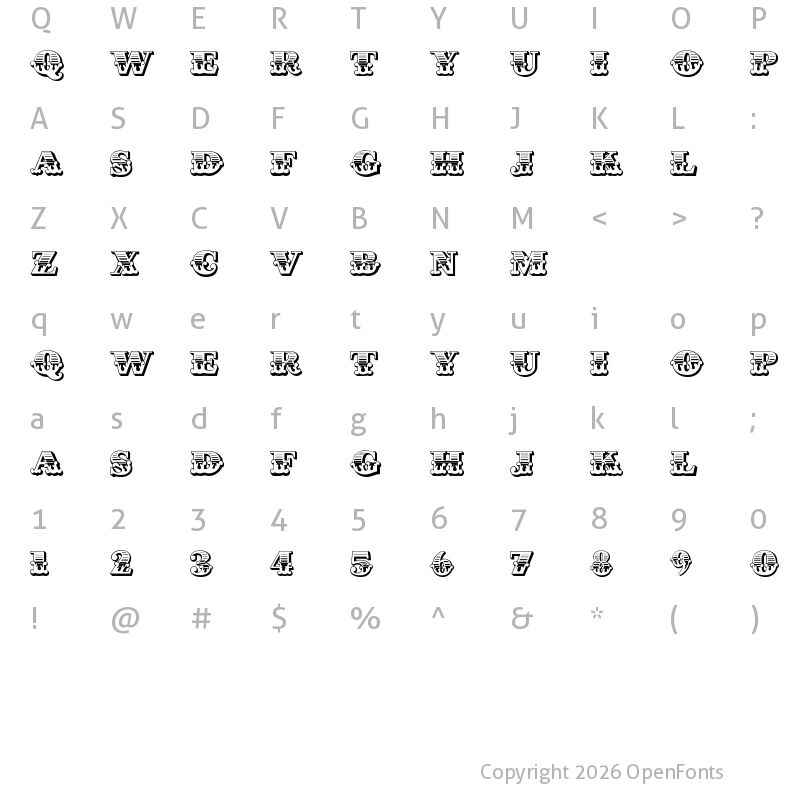 Character Map of Cast Iron Regular