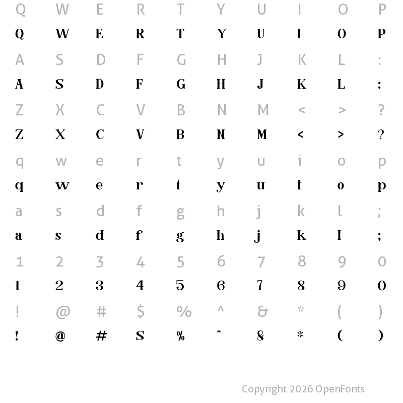 Character Map of Caster Serif Regular