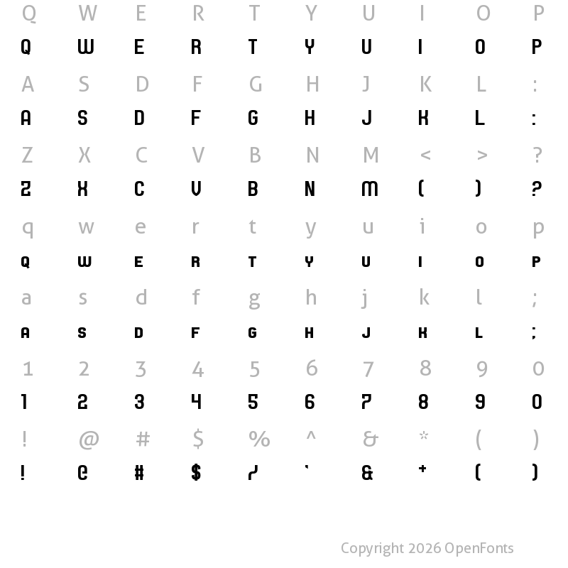 Character Map of Castforce Regular