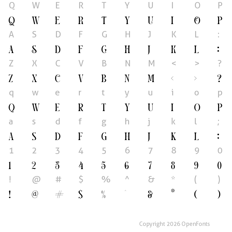 Character Map of CASTHELO Regular