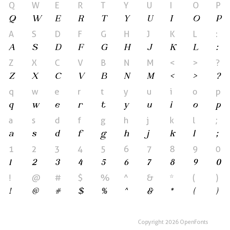 Character Map of CASTLE ROCKS Bold Italic