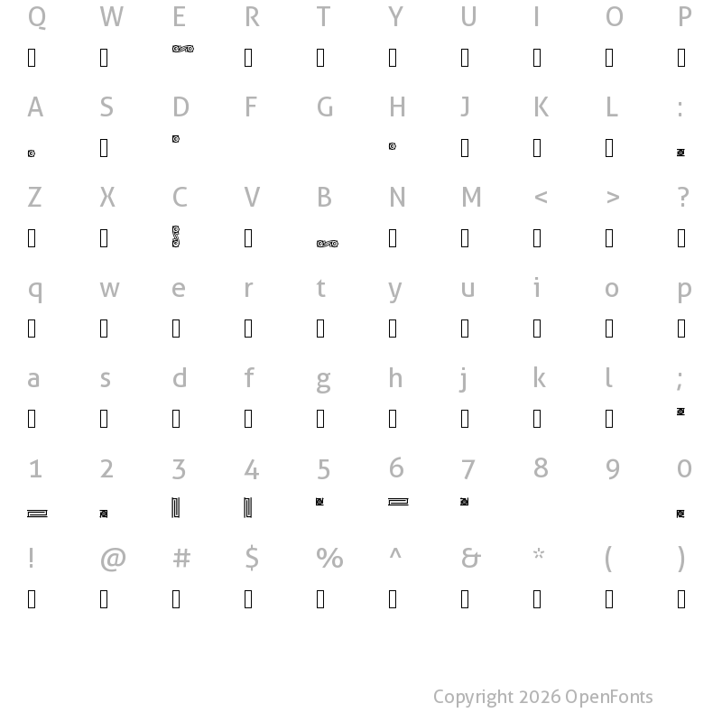 Character Map of CastlePressNo2 border