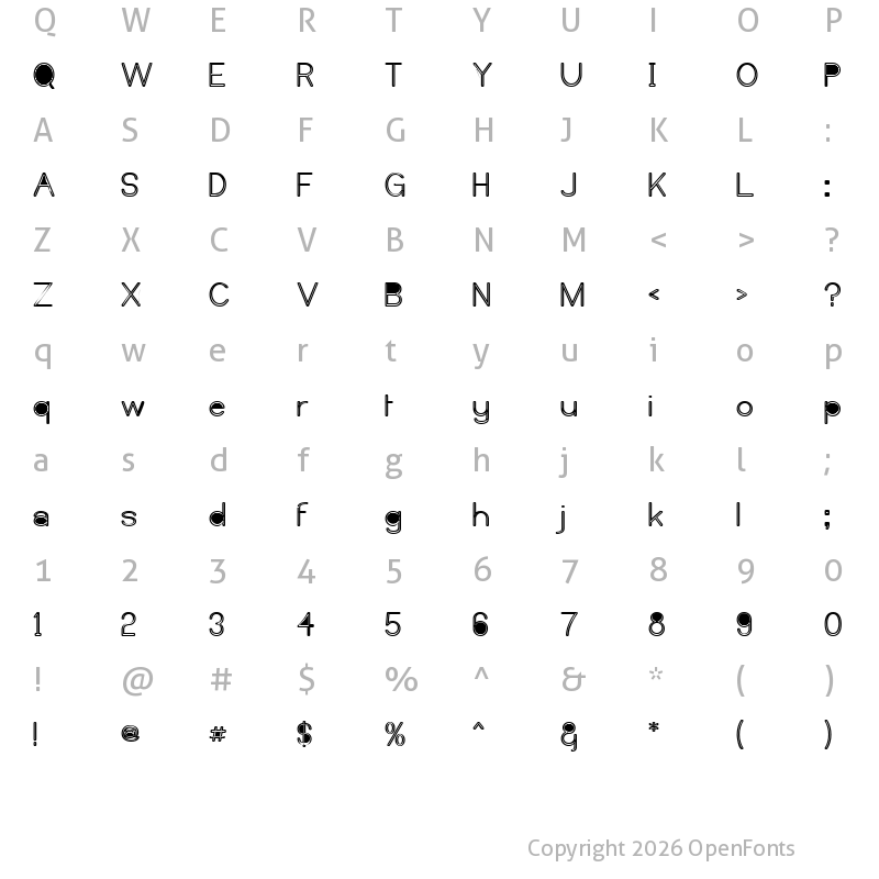 Character Map of Castorgate - Messed Regular