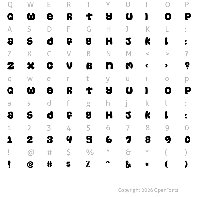 Character Map of Casual Regular
