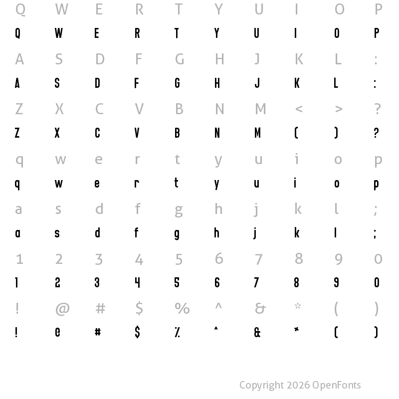 Character Map of Casual Softcore Regular