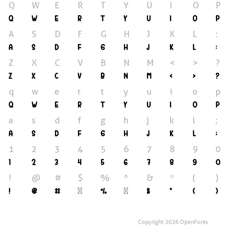Character Map of Cat Boys Regular