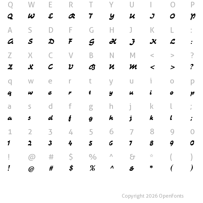 Character Map of CAT Kurier Regular