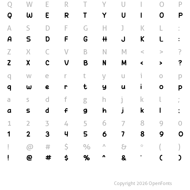 Character Map of Cat Song Regular