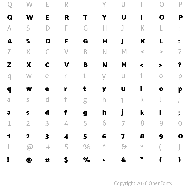 Character Map of Catamaran Black