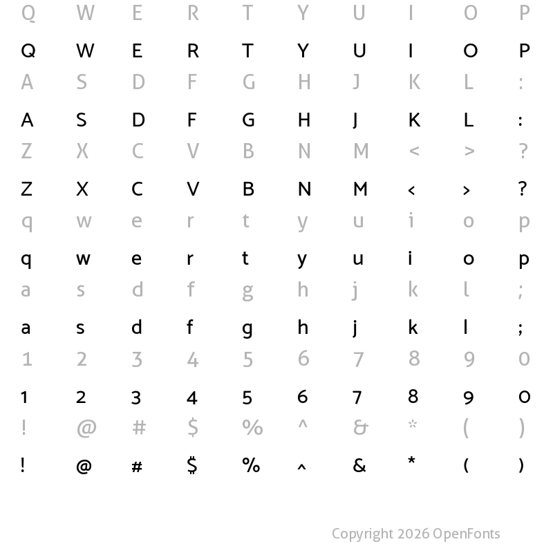 Character Map of Catamaran Medium