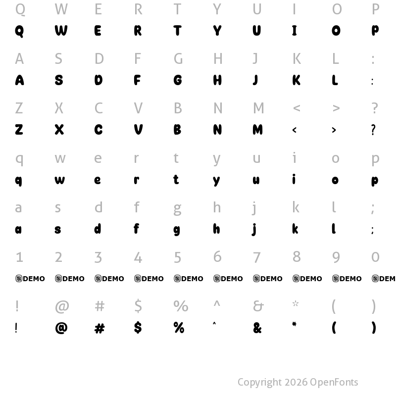 Character Map of Catchy Melody Regular