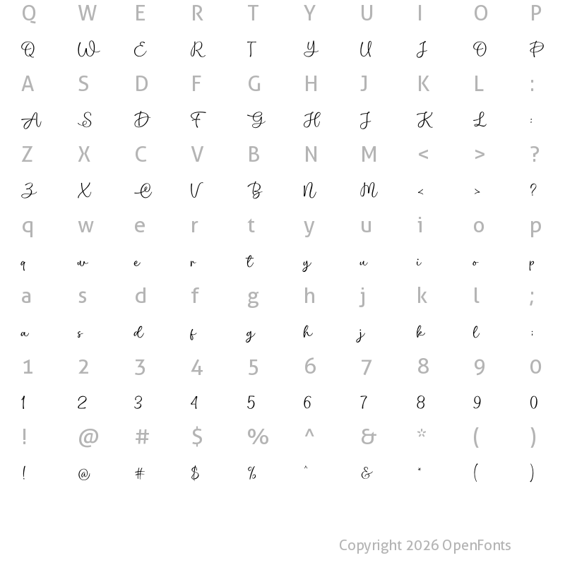 Character Map of Cathilda Regular