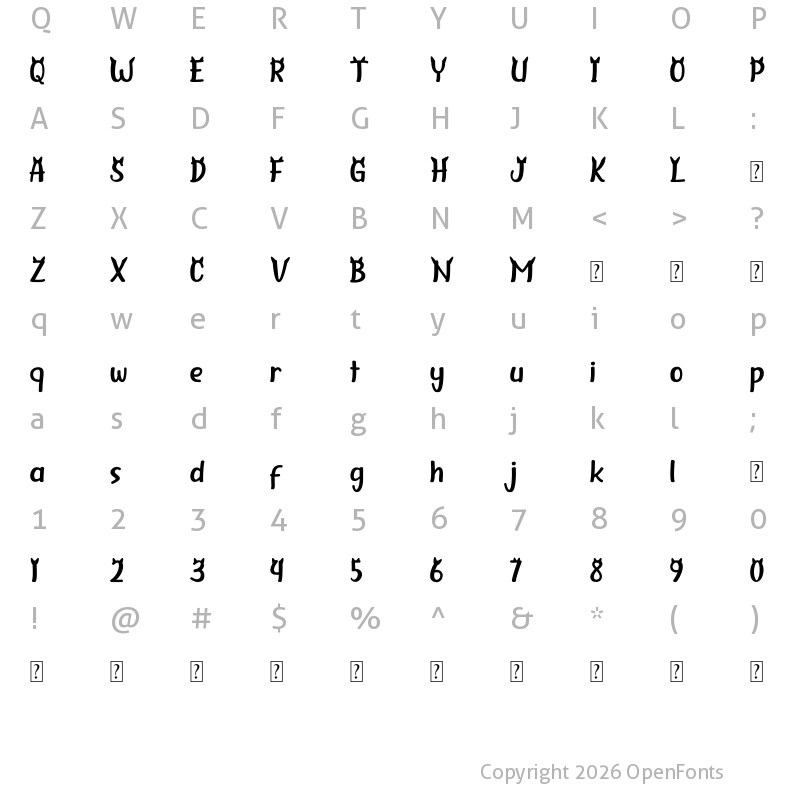 Character Map of Cattino Regular