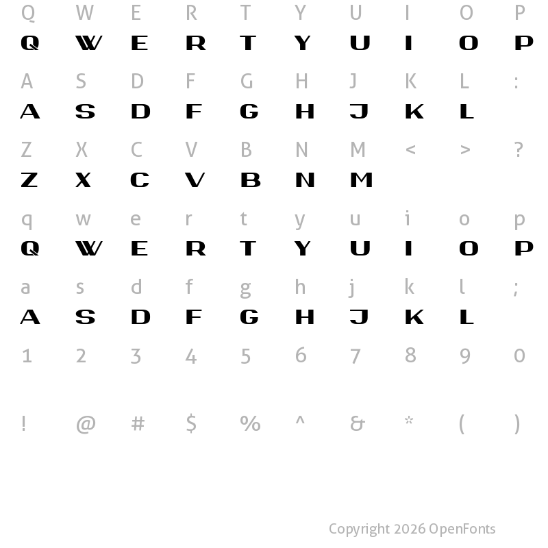 Character Map of Catz Regular