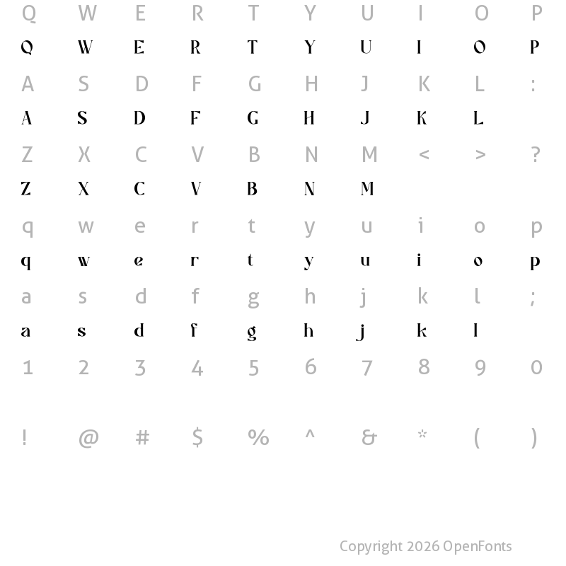 Character Map of Caustics Demo Regular