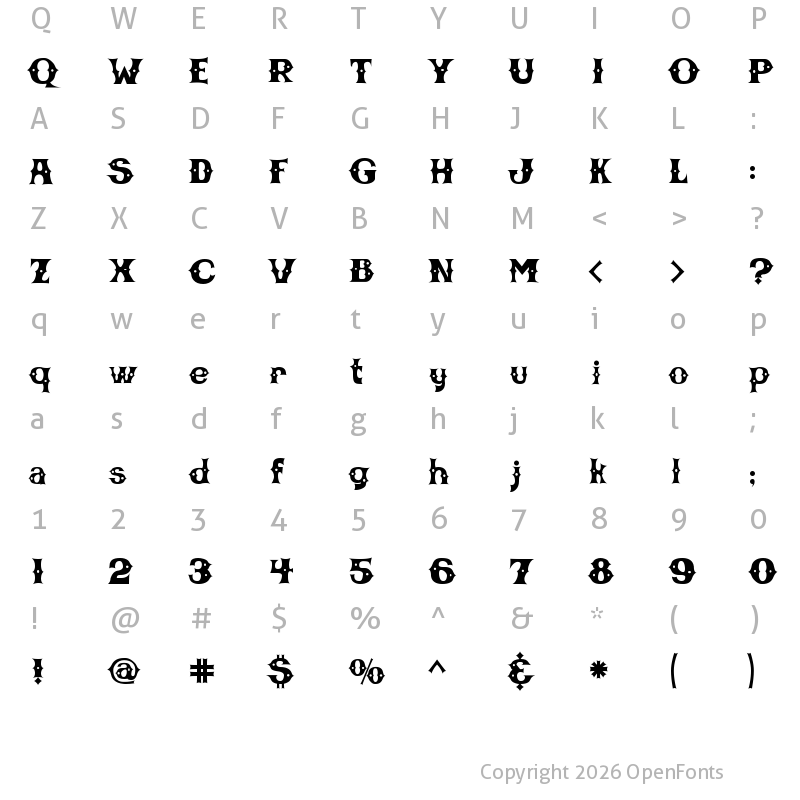 Character Map of CBGBFont Regular