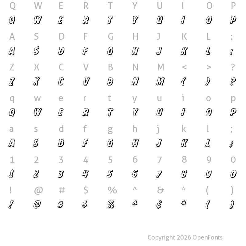 Character Map of CCBattleDamagedOpenW05-It Regular