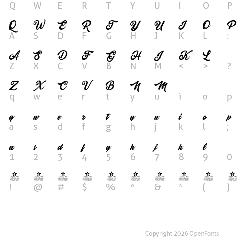 Character Map of Cclassic Personal Use Regular