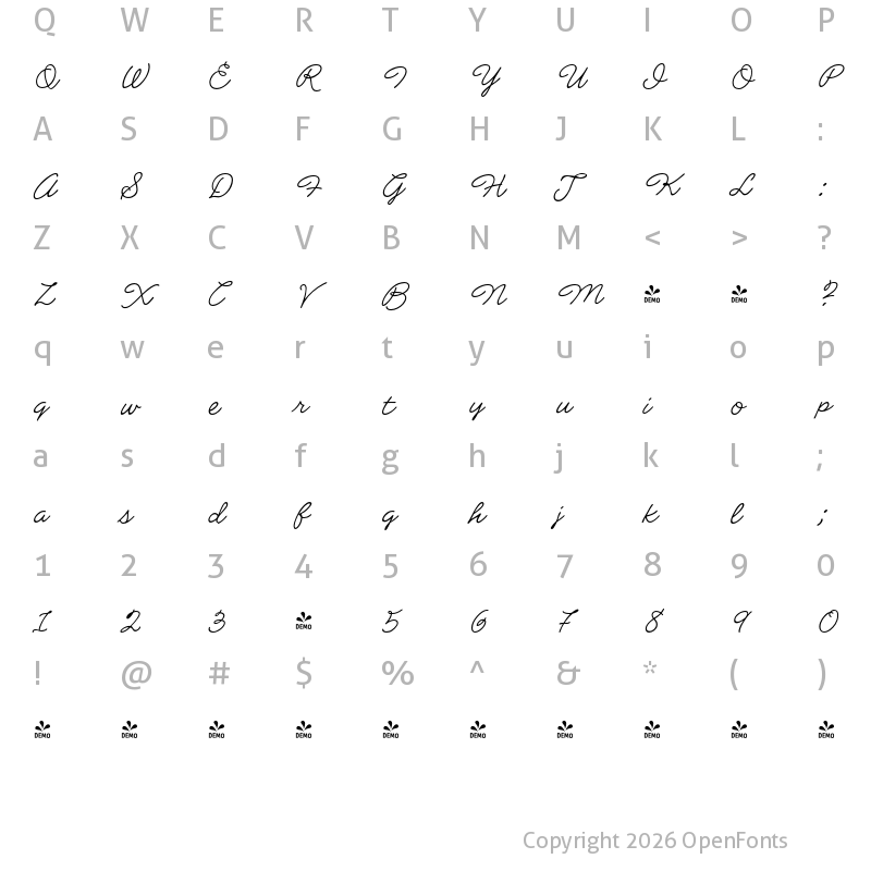 Character Map of CCMatineeIdol Light Regular