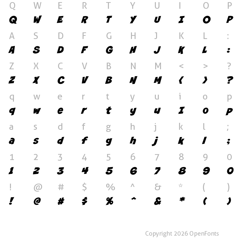 Character Map of CCSmash Regular