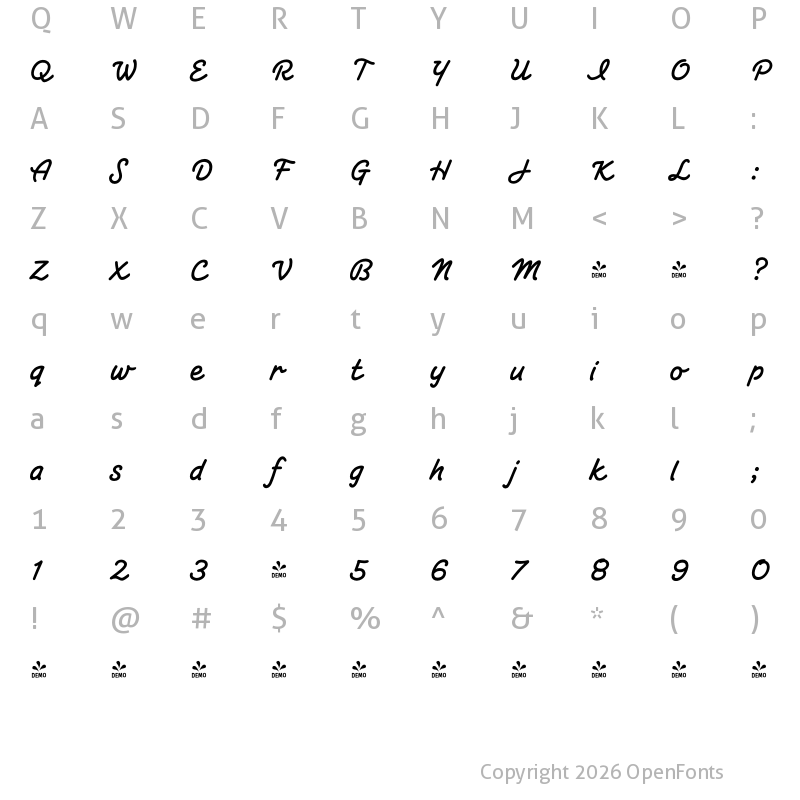 Character Map of CCSpaghettiWestern Script Regular