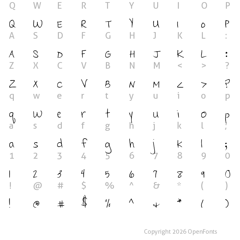 Character Map of Cedarville Pnkfun 1 Print Regular