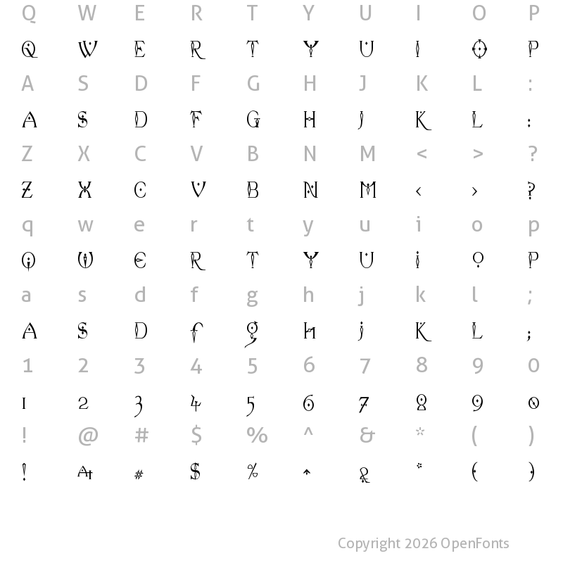 Character Map of Celexa Regular