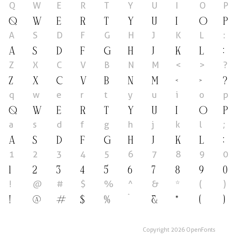 Character Map of Celliqath Regular