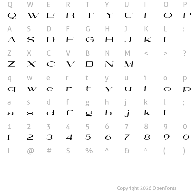 Character Map of Cellofy Black Extra Expanded Italic