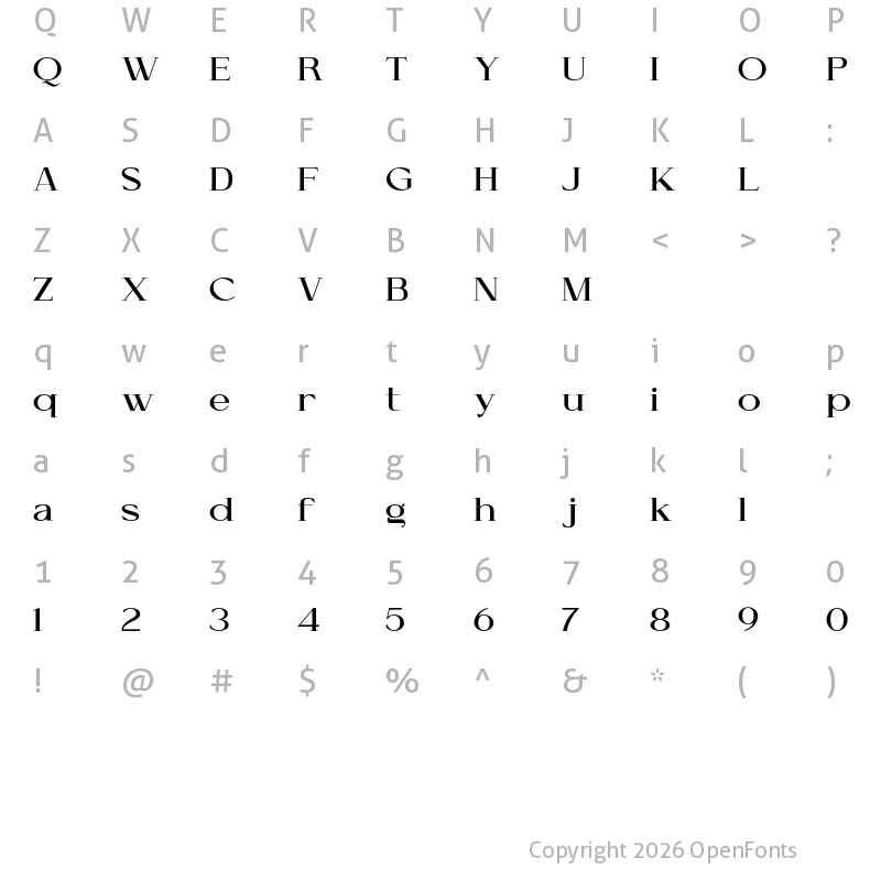 Character Map of Cellofy Bold Semi Expanded