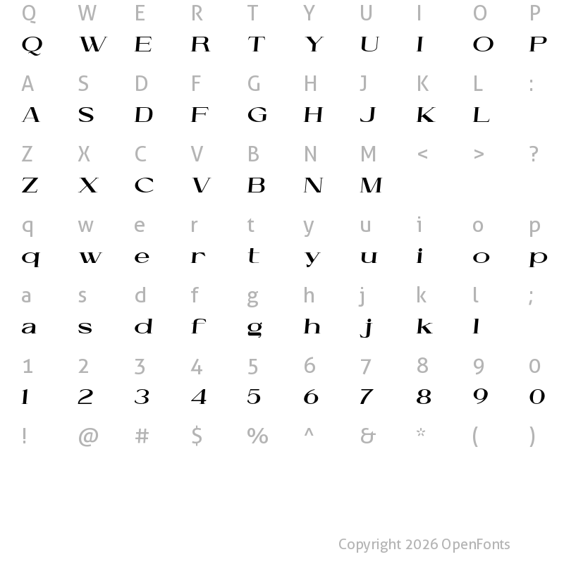 Character Map of Cellofy Extra Black Expanded Italic