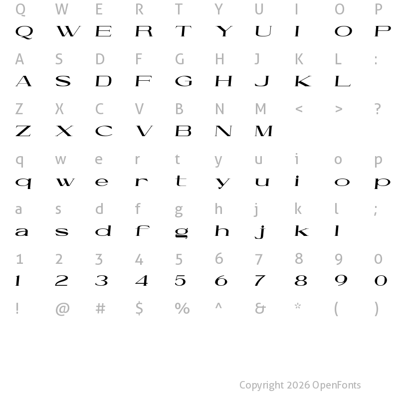 Character Map of Cellofy Extra Black Extra Expanded Italic