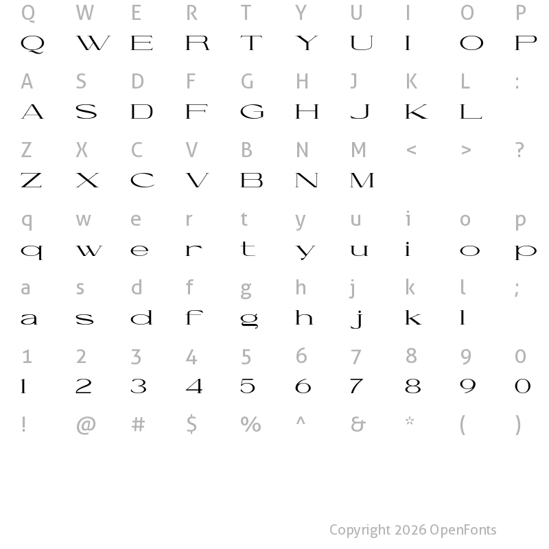 Character Map of Cellofy Medium Extra Expanded