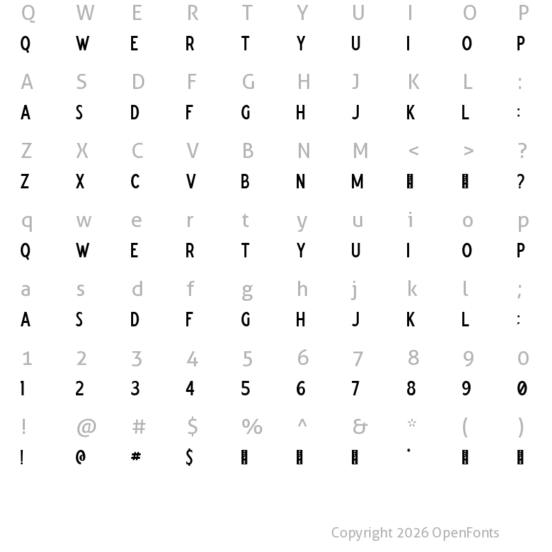Character Map of Cemoro Regular