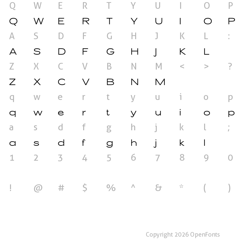 Character Map of Cenios Demo Regular