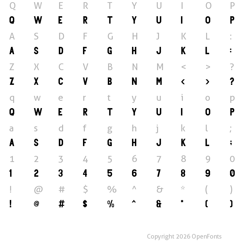 Character Map of Centie Sans