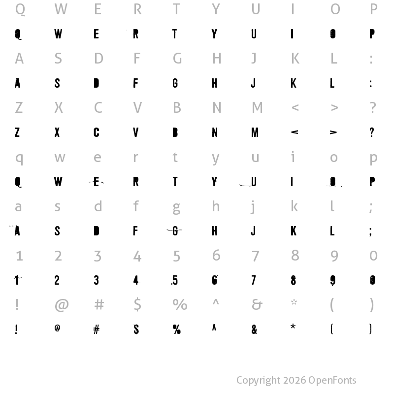 Character Map of Central European Time 13:37 Regular