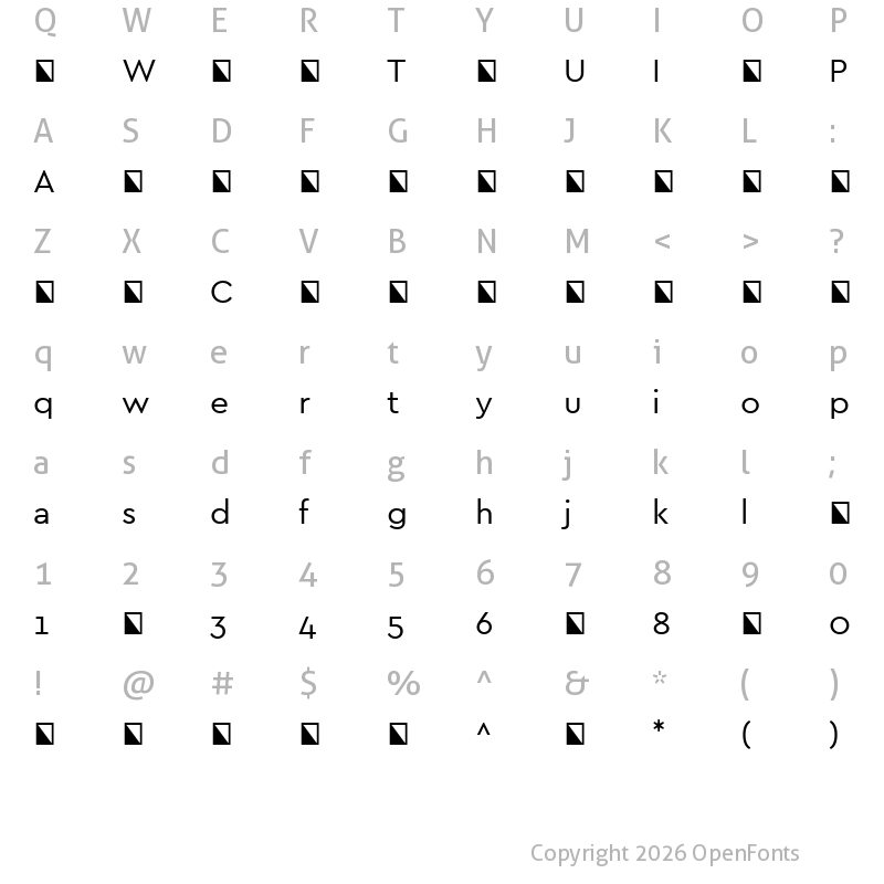 Character Map of CeraPRO-Regular ?